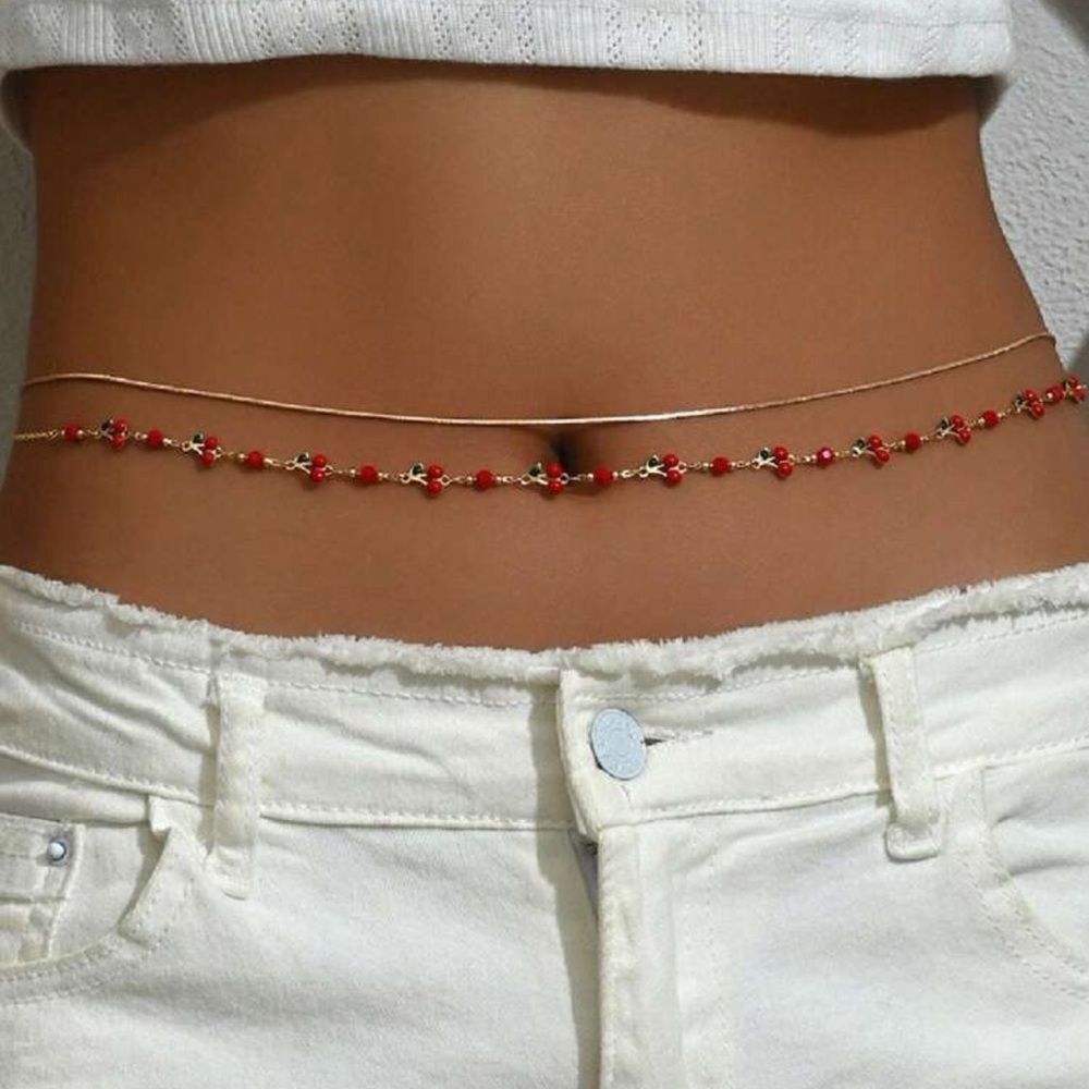 Elegant Red cherry Waist Chain A1409
